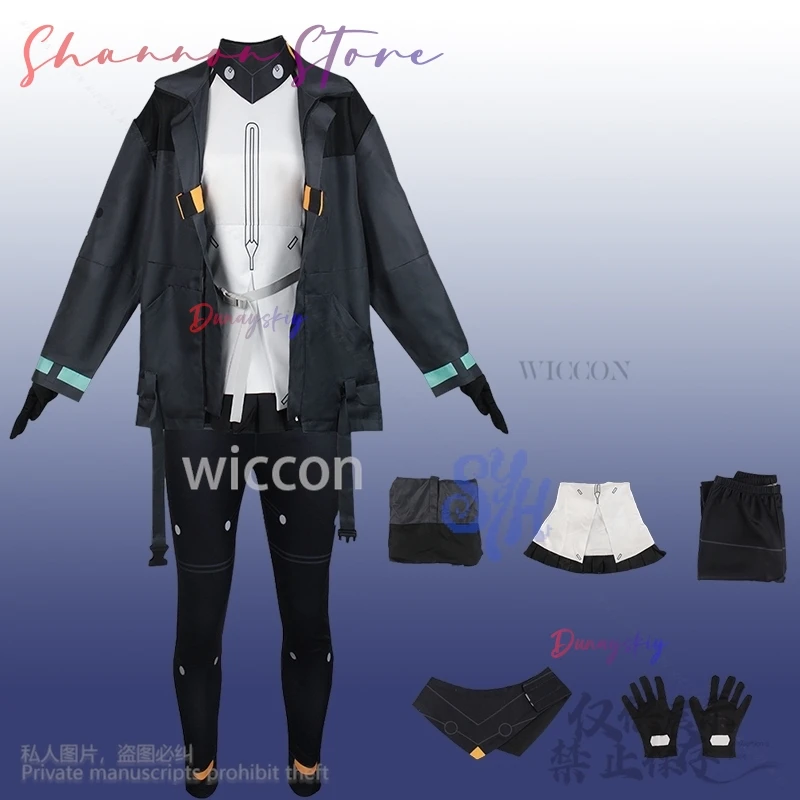 نوير تأثيري Synduality أنيمي زي فاسق معطف أسود السراويل Y2K الفتيات أزياء الهالوين عيد الميلاد كرنفال حزب كوس مخصصة #2