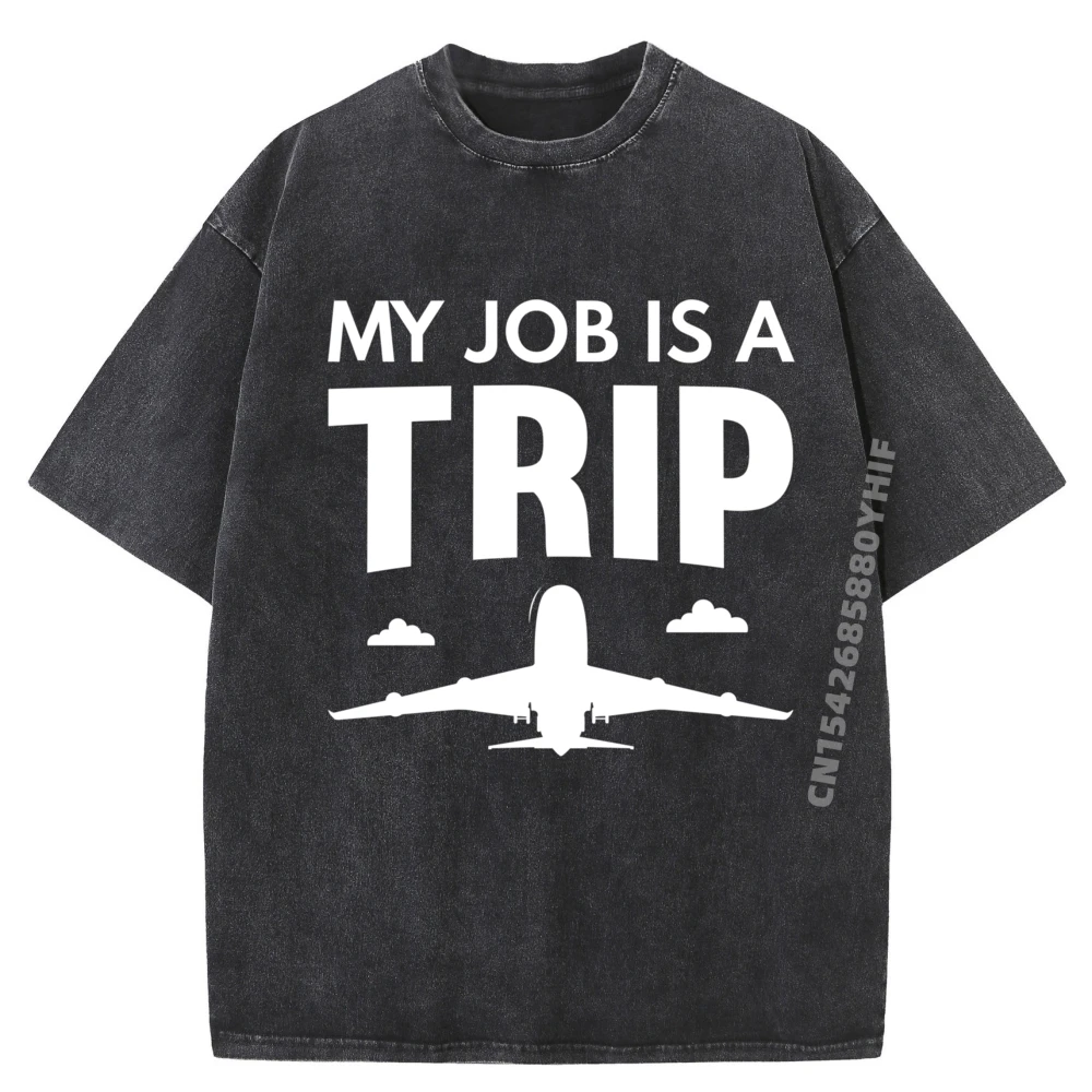 

Моя работа - это путешествие, стюардесса, забавная рубашка, мужская высококачественная стираная футболка, мужская одежда