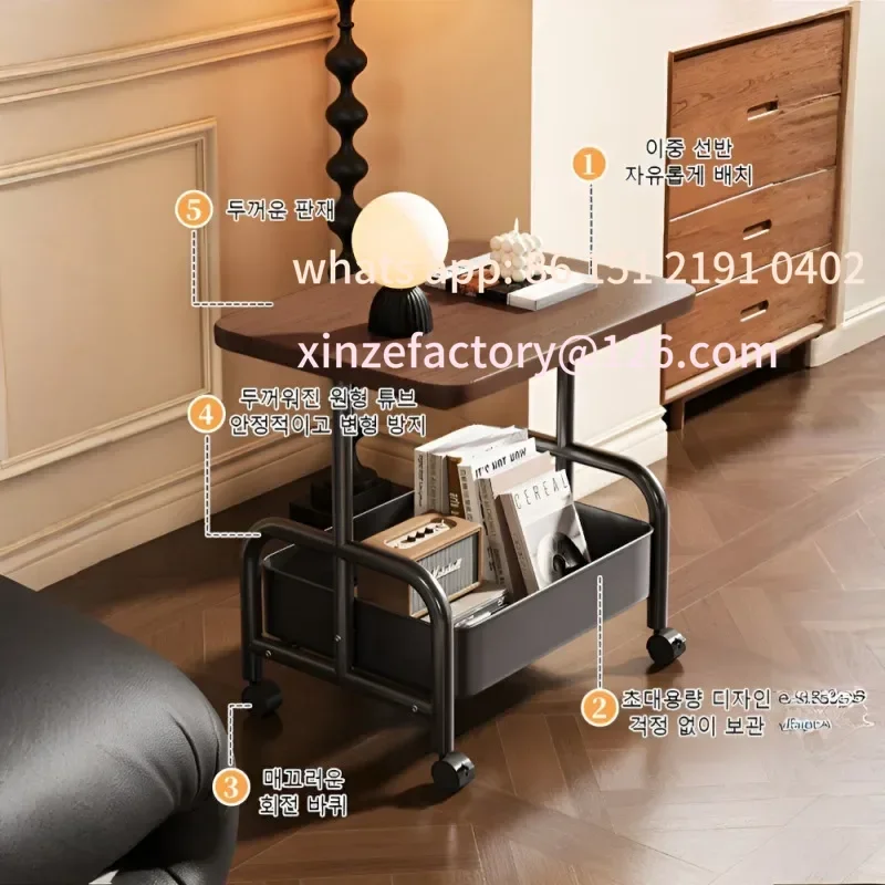 

Customizable Home Bedroom Living Room Sofa Tea TableSmall Trolley Coffee Table Mobile Storage Small Table Rack