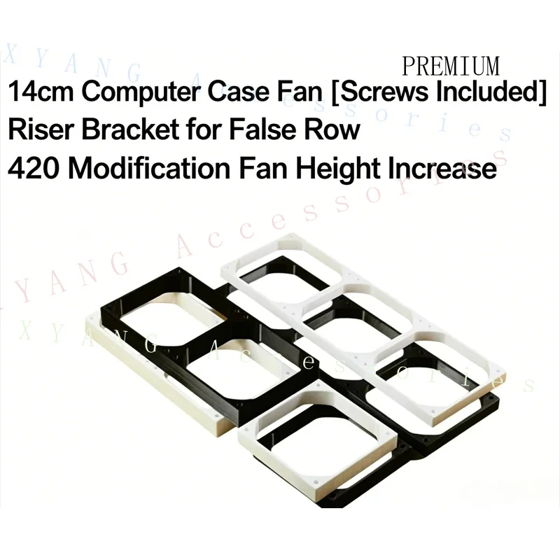 N+ 140mm PC Case Fan Heightening Bracket, 42cm Dummy Radiator Mod Riser Spacer with Free Mounting Screws