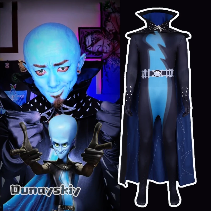 

Аниме Megamind Косплей Костюм Унисекс Экипировка Комбинезоны Плащ Униформа Костюм Хэллоуин Вечеринка Ролевая Одежда