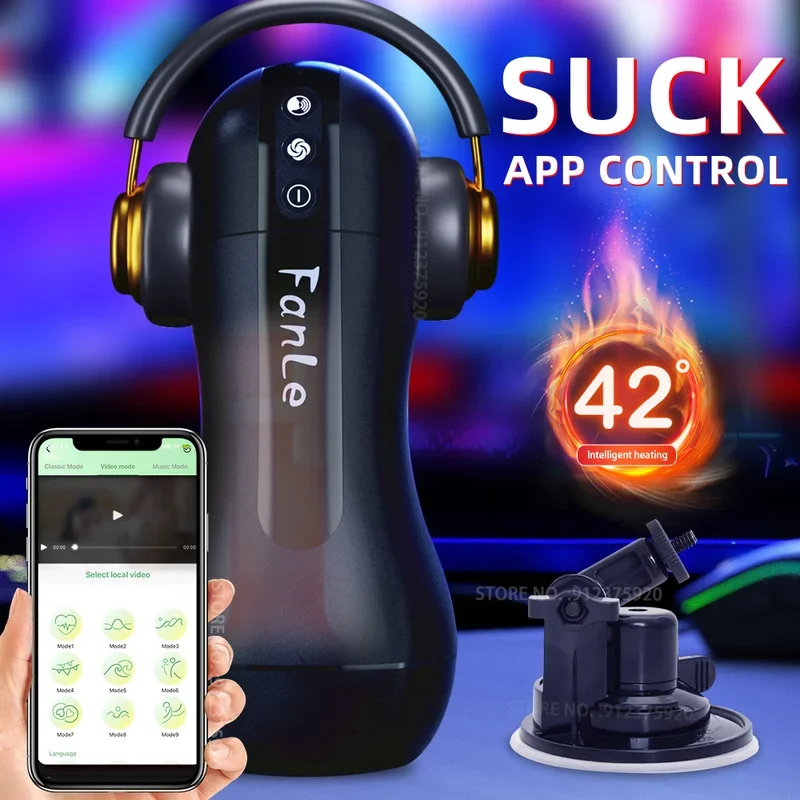 

APP Bluetooth Automatic Sucking Heated Male Masturbator Cup Blowjob Pussy Masturbation Sex Machine Toy Adult Goods for Men