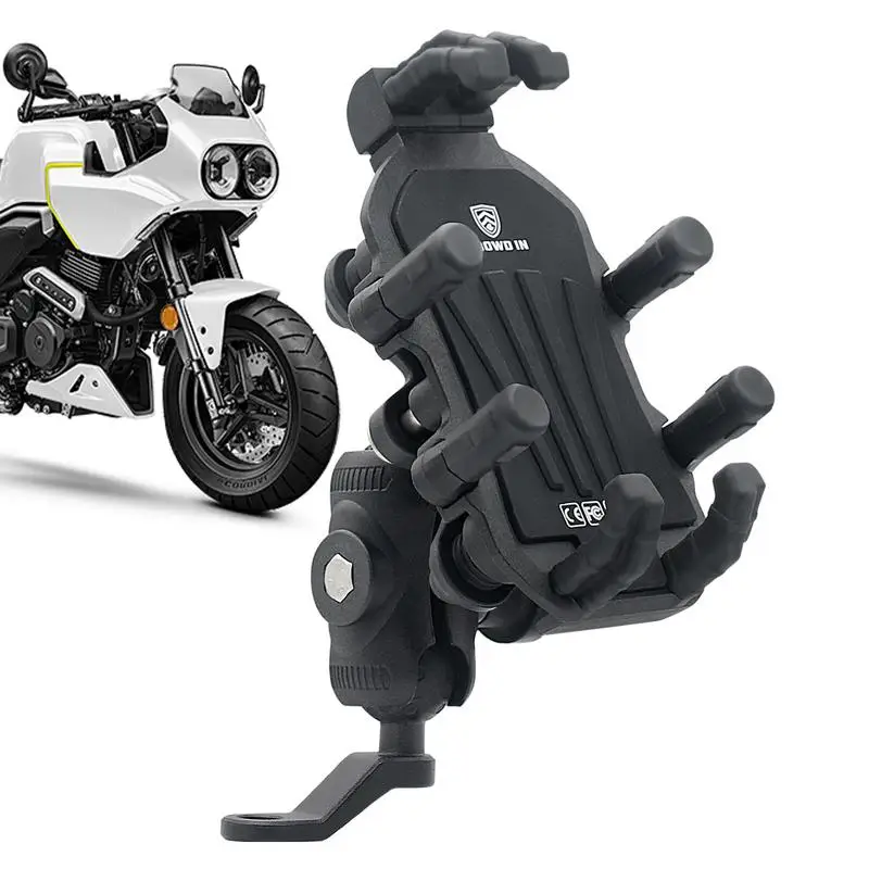 Motorcycle Cell Phone Holder Anti-Theft Motorcycle Phone Holder Mount Secure Lock 720 Degree Rotation Handlebar Clamp Motorcycle