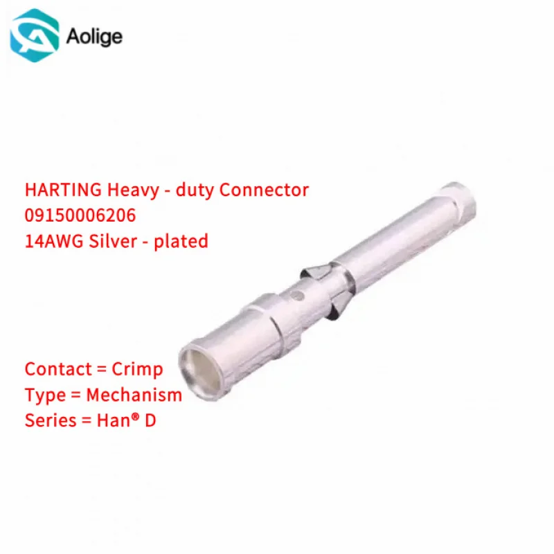 

10pcs Original HARTING 09150006206, 14AWG Silver-Plated Contact Crimp Female Pin Connector