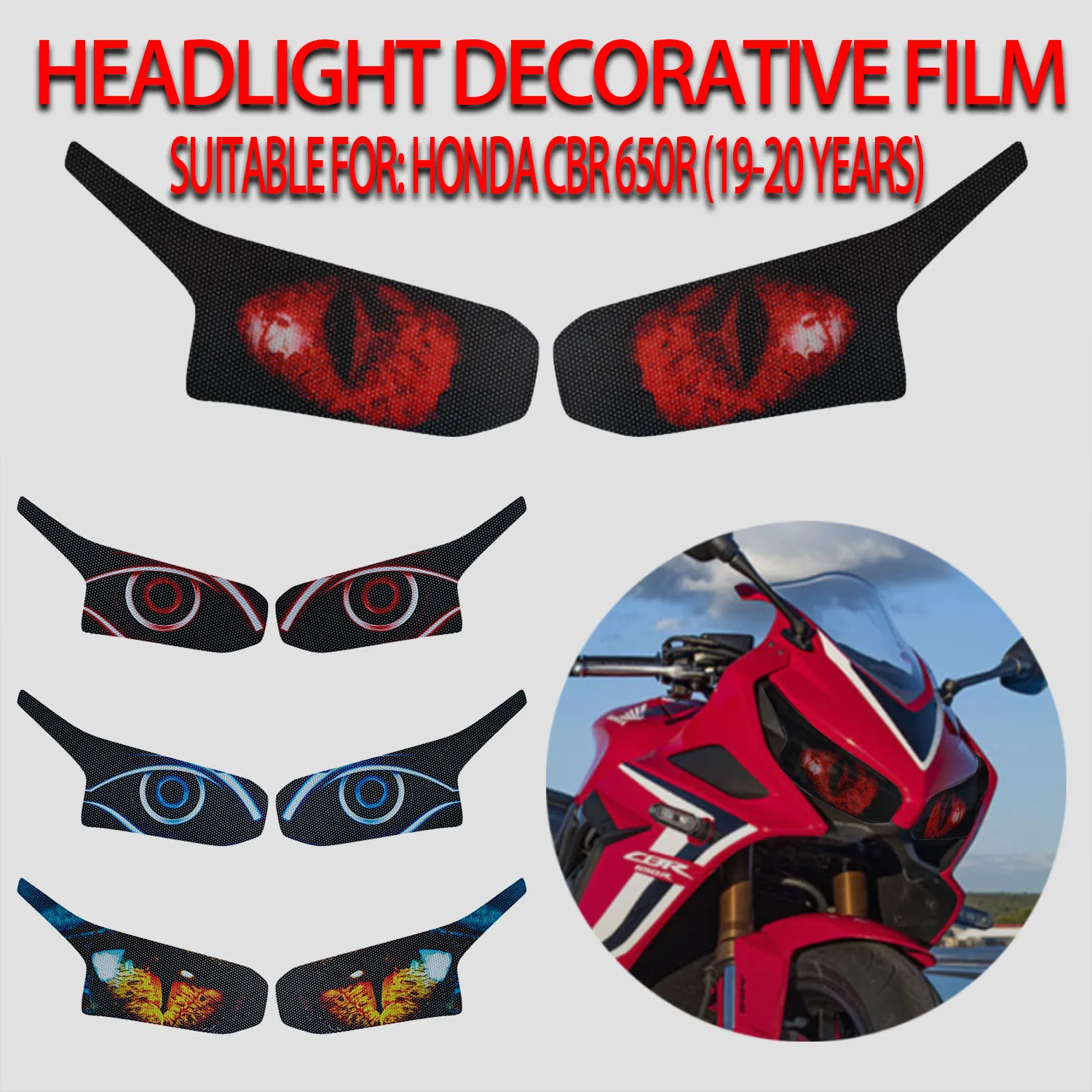 

For Honda CBR 650R 19-20 Years Modified New Headlight Protective Film Light Decorative Sticker