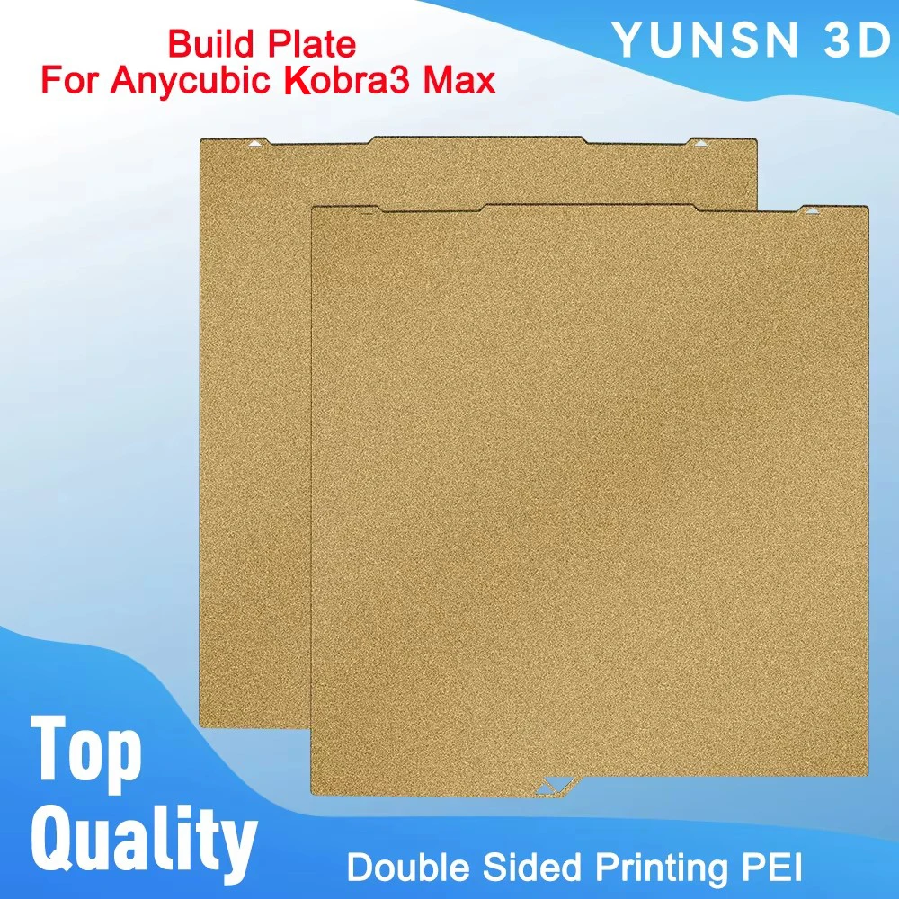 

Встроенная пластина для Anycubic Kobra3 Max 430x430 мм, двухсторонняя печать, PEI, текстурированный пружинный стальной лист, запасная часть 3D-принтера