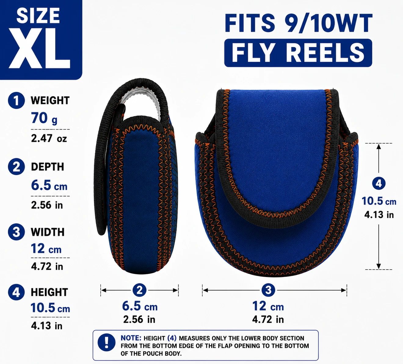 Maximumcatch Neopren-Schutzhülle für Fliegenrollen, 3/4/5/6/7/8WT, Hülle für Fliegenfischerrollen – Detail 9