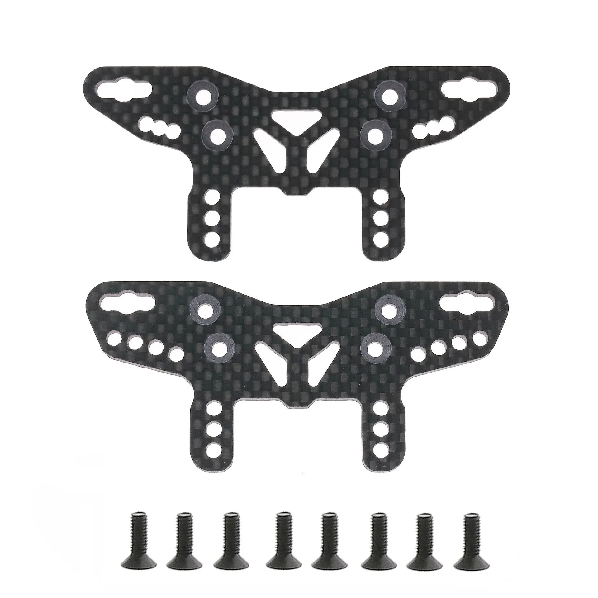 2pcs Carbon Fiber Shock Tower Plates for Tamiya XM01/XM-01 Pro 58738 | 1/10 RC Car Upgrade | High-Strength & Lightweight