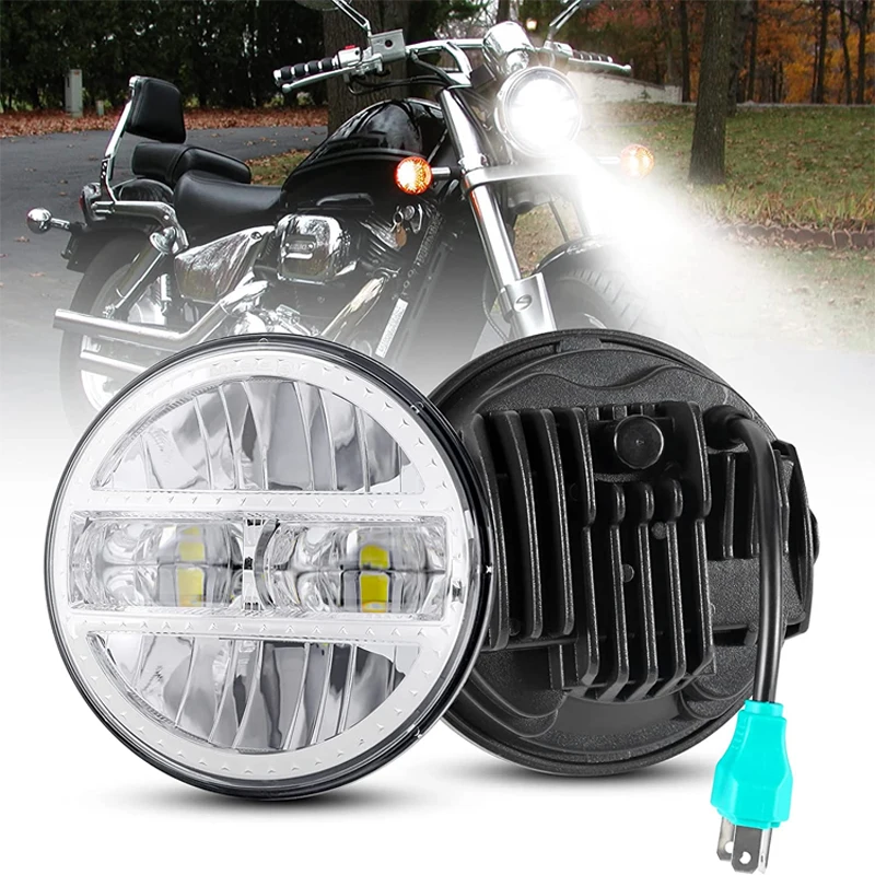 

5-3/4" 5.75" Motorcycle LED Projector Headlight For Harley Sportster 1200 XL1200L Custom XL1200C 883 XL883 883L XL883R 48