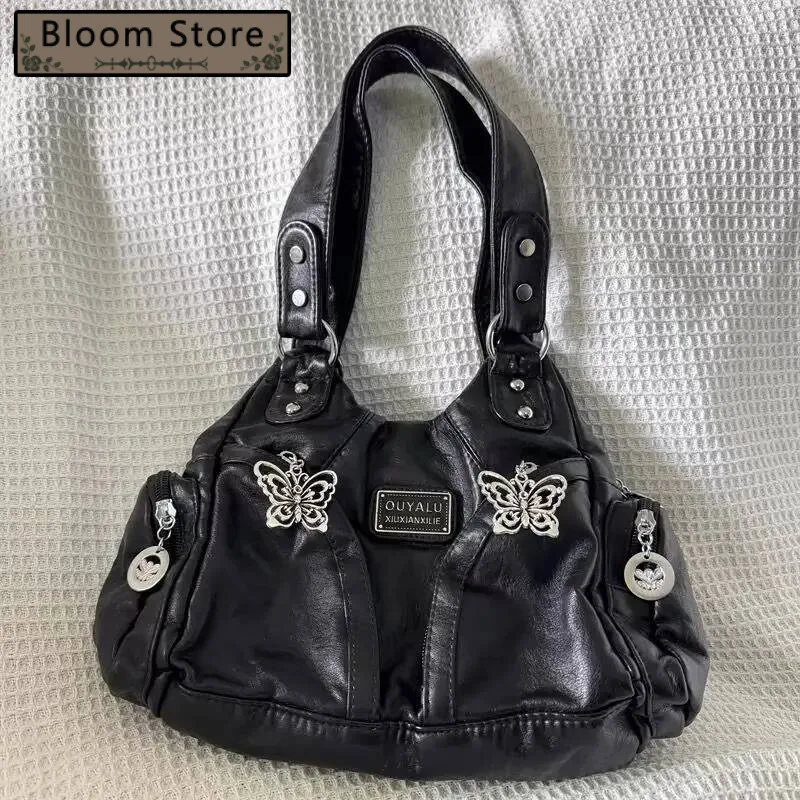 

Y2k Aesthetic Vintage Punk Underarm Bag Retro Butterfly Streetwear Fashion Handbags Korean Women Trendy Shoulder Crossbody Bags