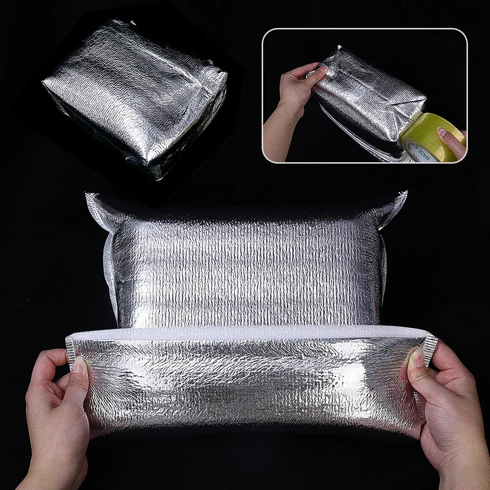 Lot Aluminum Foil Insulation Bag Disposable Thermal Box Waterproof and Leak-proof Heat Cold Preservation Storage Bag Lunch Pouch