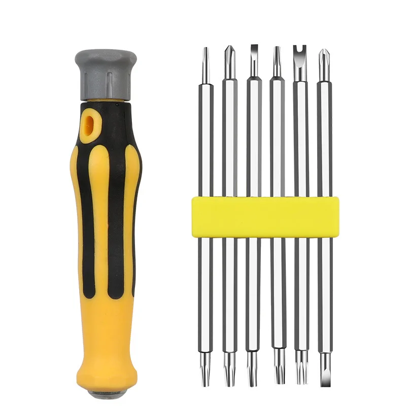 

6 In 1 Multi-function Screwdriver Safety Tamper-Proof CR-V Chrome Vanadium Steel Magnetic Bit Hex Hand Tool Repair Tools