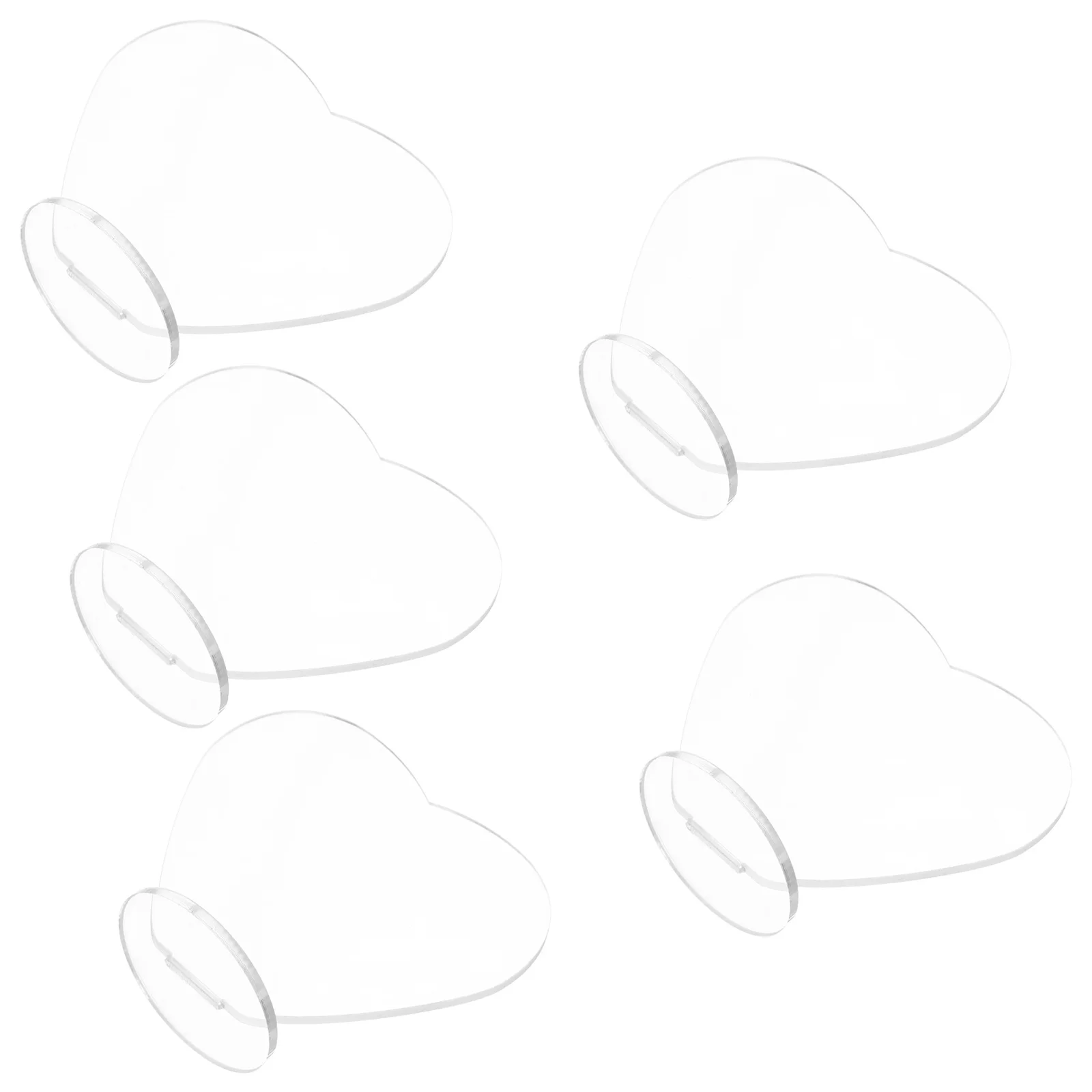 5pcs Acrylic Heart Shaped Stand Clear Transparent Diy Card Holder Desk Decor Greeting Frame Plate Display Risers Acrylic Display