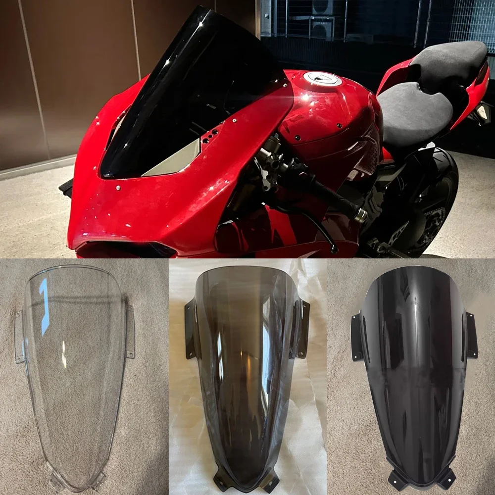 

For DUCATI Panigale V4 S V4R 2020 2021 2022 2023 V4S Windscreen Motor Windshield Racing Screen Wind Deflector Gray Double Bubble