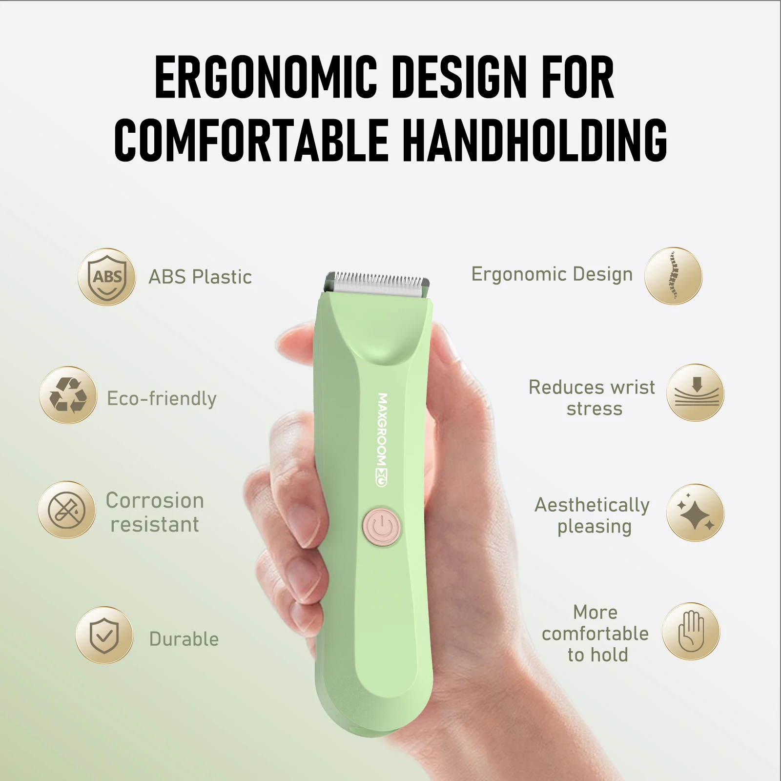 MAXGROOM Body Hair Trimmer Shaver for Men Ball Trimmer for Groin Pubic Replaceable Ceramic Blade Electric IXP7Waterproof Clipper image 5