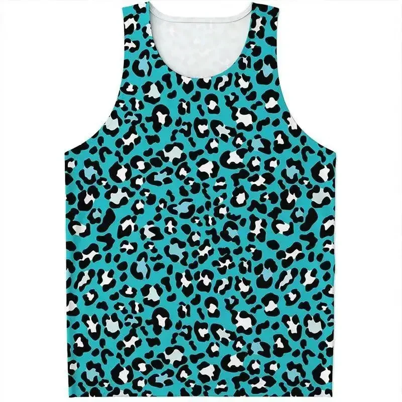Harajuku Leopard Fashion Gym Tank Top Women Sport Bodybuilding Sleeveless T shirt Body Fitness Wear Streetwear Summer Top