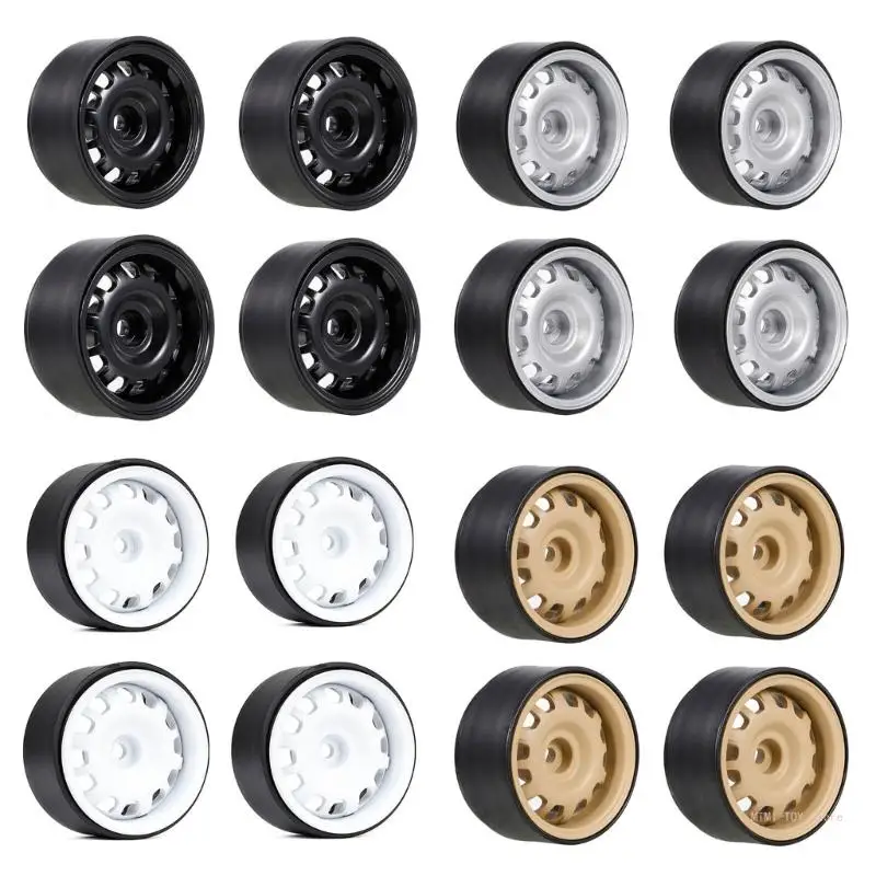 12mm Beadlock Wheel Rims Metal Wheel Hubs Wheel Rims Set of 4PCS for 1:10 Remote Control Play Vehicle Crawl Car