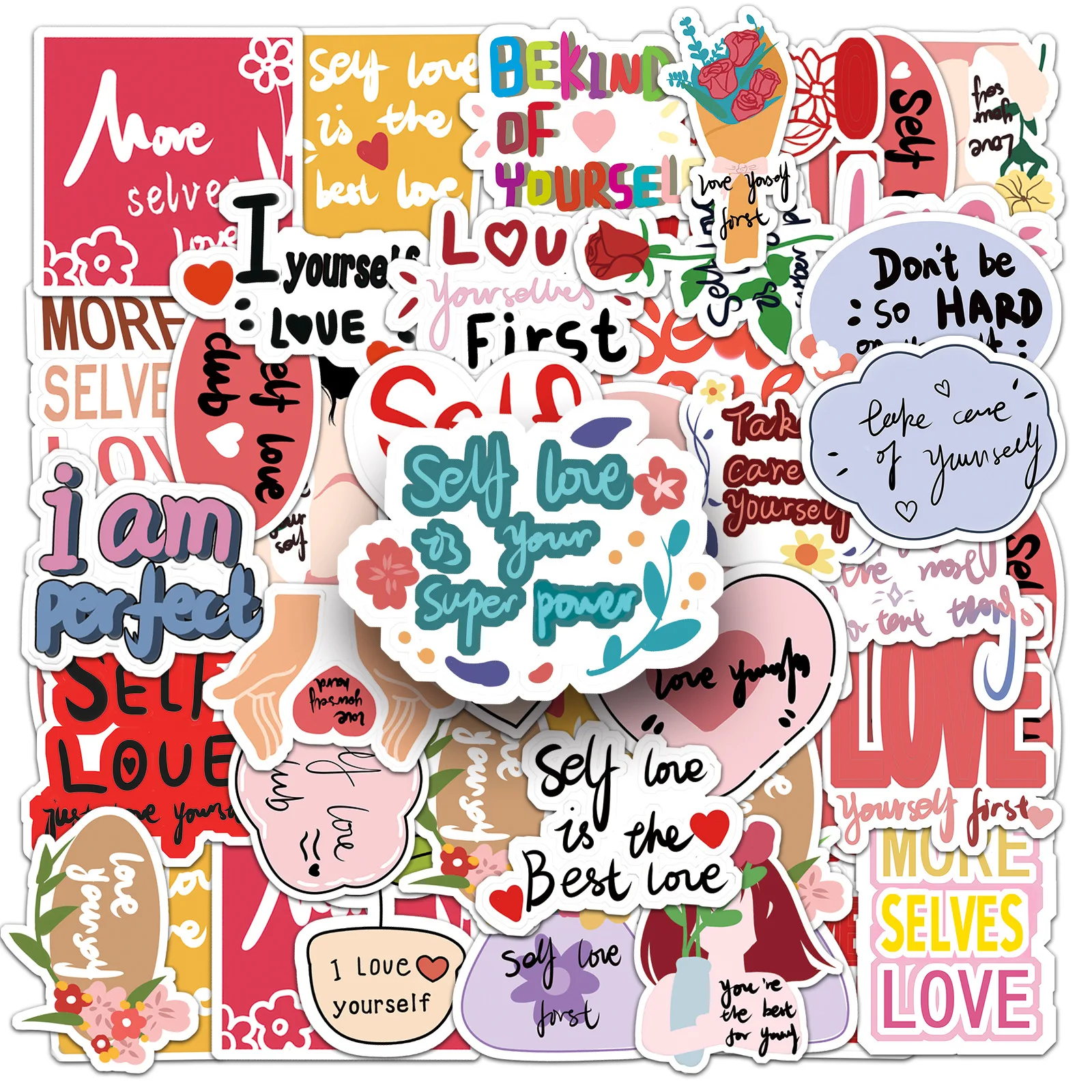50pcs Original Self-Love Graffiti Stickers  Phone Case, Guitar, Scooter, Laptop, Kettle Decoration Stickers