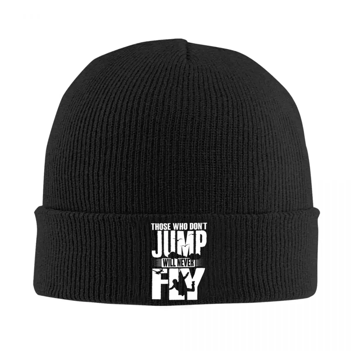 Those Who Don't Jump Will Never Fly Knit Hat Beanie Winter Hat Warm Hip Hop Scuba Diver Funny Diving Dive Caps for Men Women