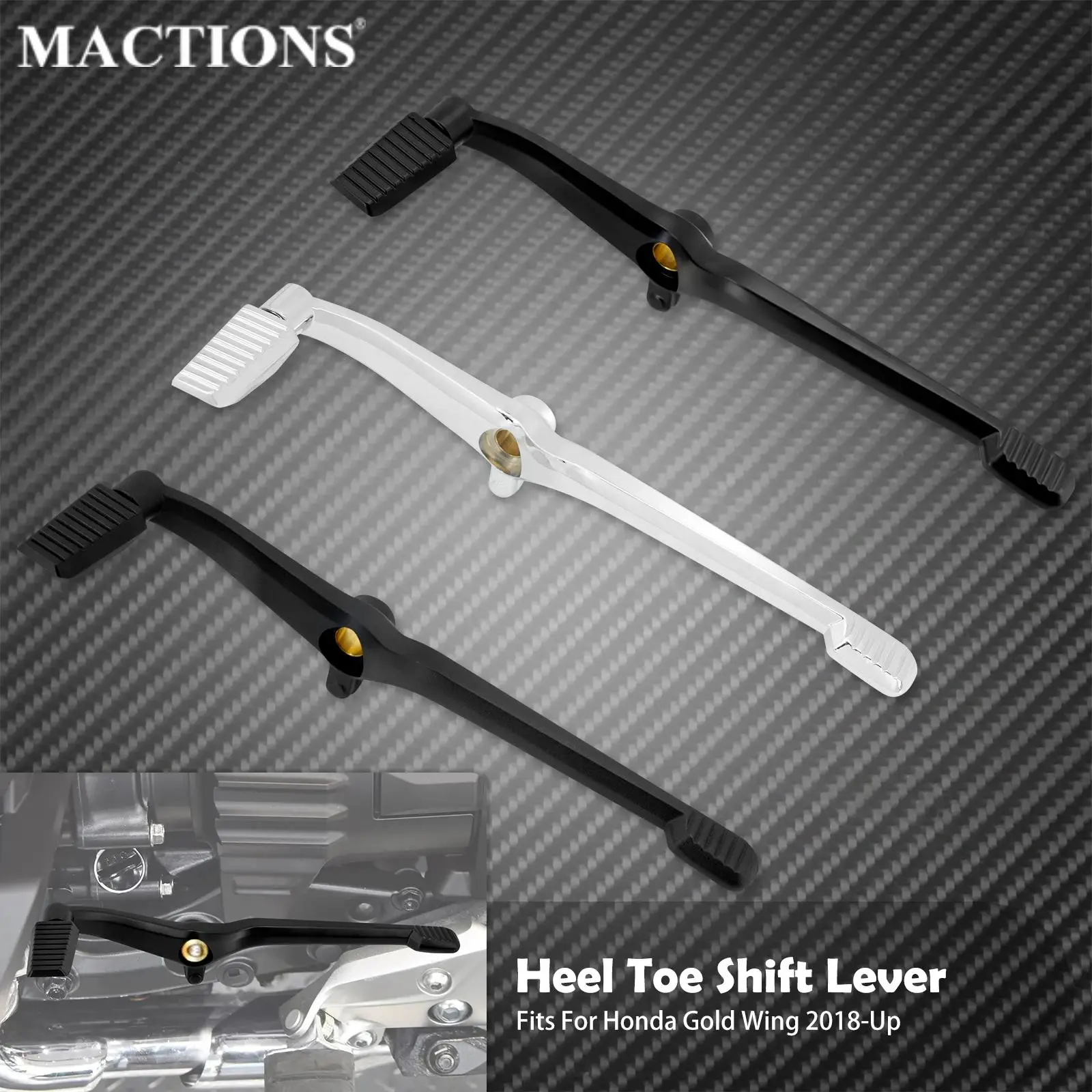 

Motorcycle Black/Chrome Heel Toe Shift Lever Foot Control Aluminum Alloy For Honda Gold Wing GL1800 Tour DCT 2018-2021 2022 2023