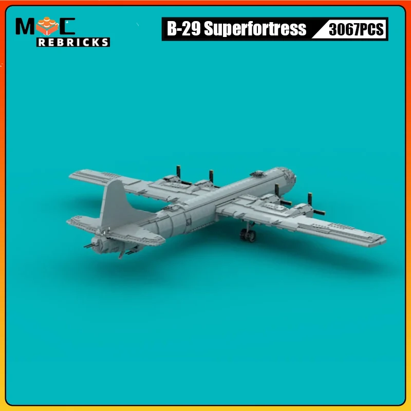 WW2 US Military B-29 Superfortress Long-Range Bomber Heavy Fighter Building Block Aircraft Assembly Models Bricks Toys Collector