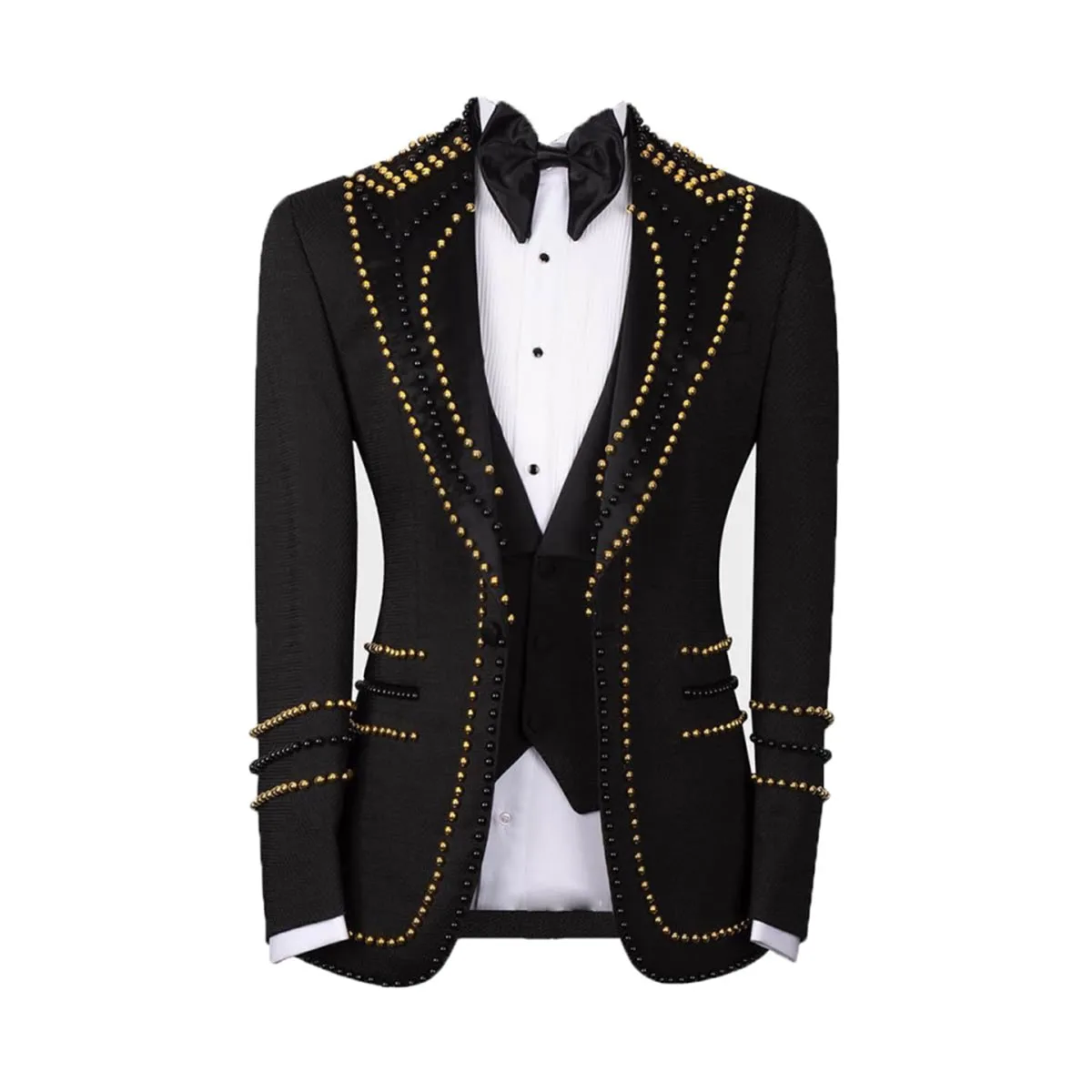 

Мужской костюм-тройка с блестками и кристаллами, приталенный, на заказ, для свадьбы, смокинг, пиджак с острым лацканом, для торжеств, для жениха