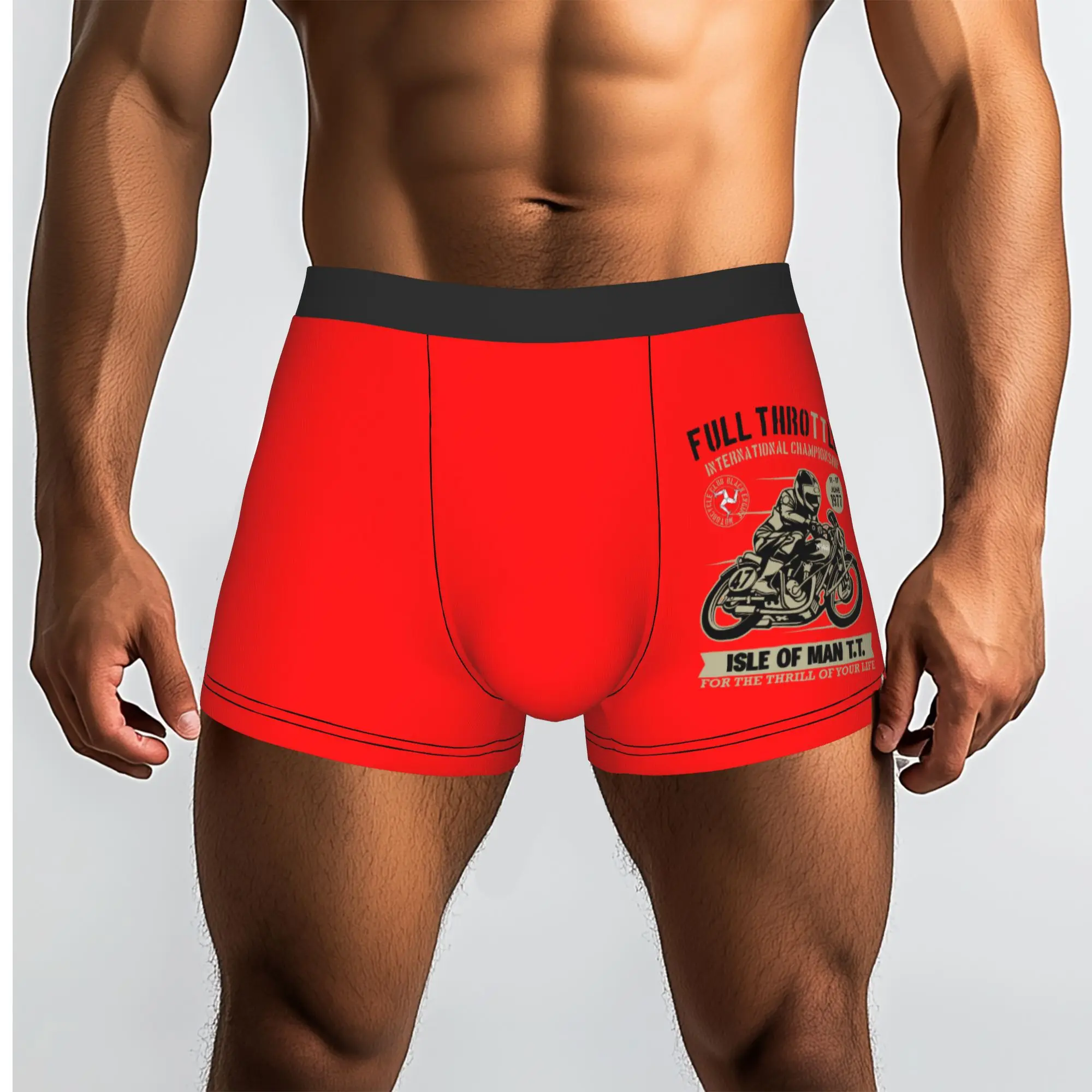 Customized Vintage TT Motorcycle Racer Boxer Shorts For Homme 3D Print Isle of Man Underwear Panties Briefs Breathable
