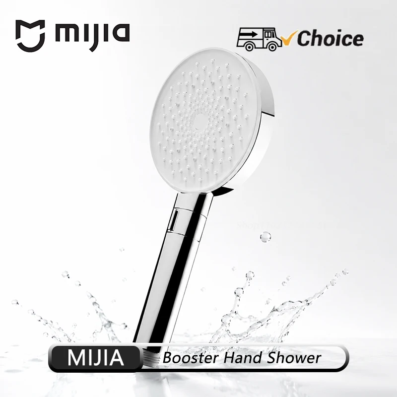 Douche à main OG Mijia Booster avec sortie d'eau pressurisée, technologie d'entrée d'eau à faible bruit et poignée anti-brûlure