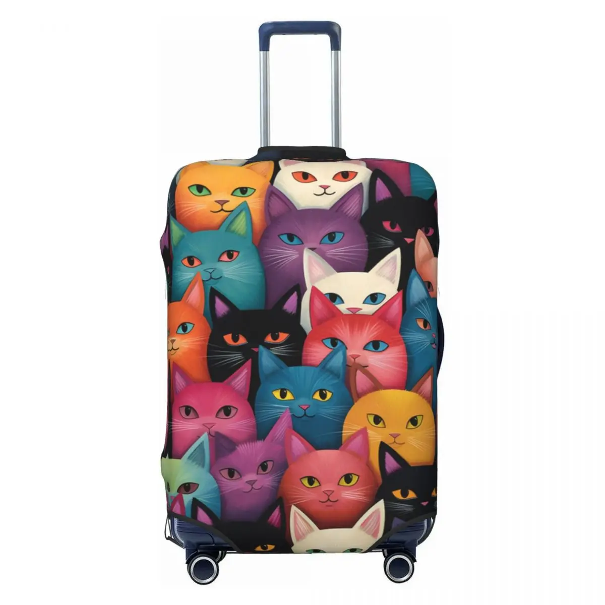 Verschillende Katten Kofferhoes Vakantie Dierenprint Elastische Bagagekoffer Reisbescherming