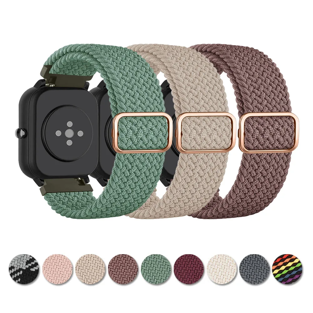 

20mm Elastic Weave Strap For Amazfit GTR 42mm/GTS 2 3 2e/Bip youth/Bip S Lite/Bip Pace Lite/Bip U/GTS 2 4 Mini/Bip 3 Pro Band