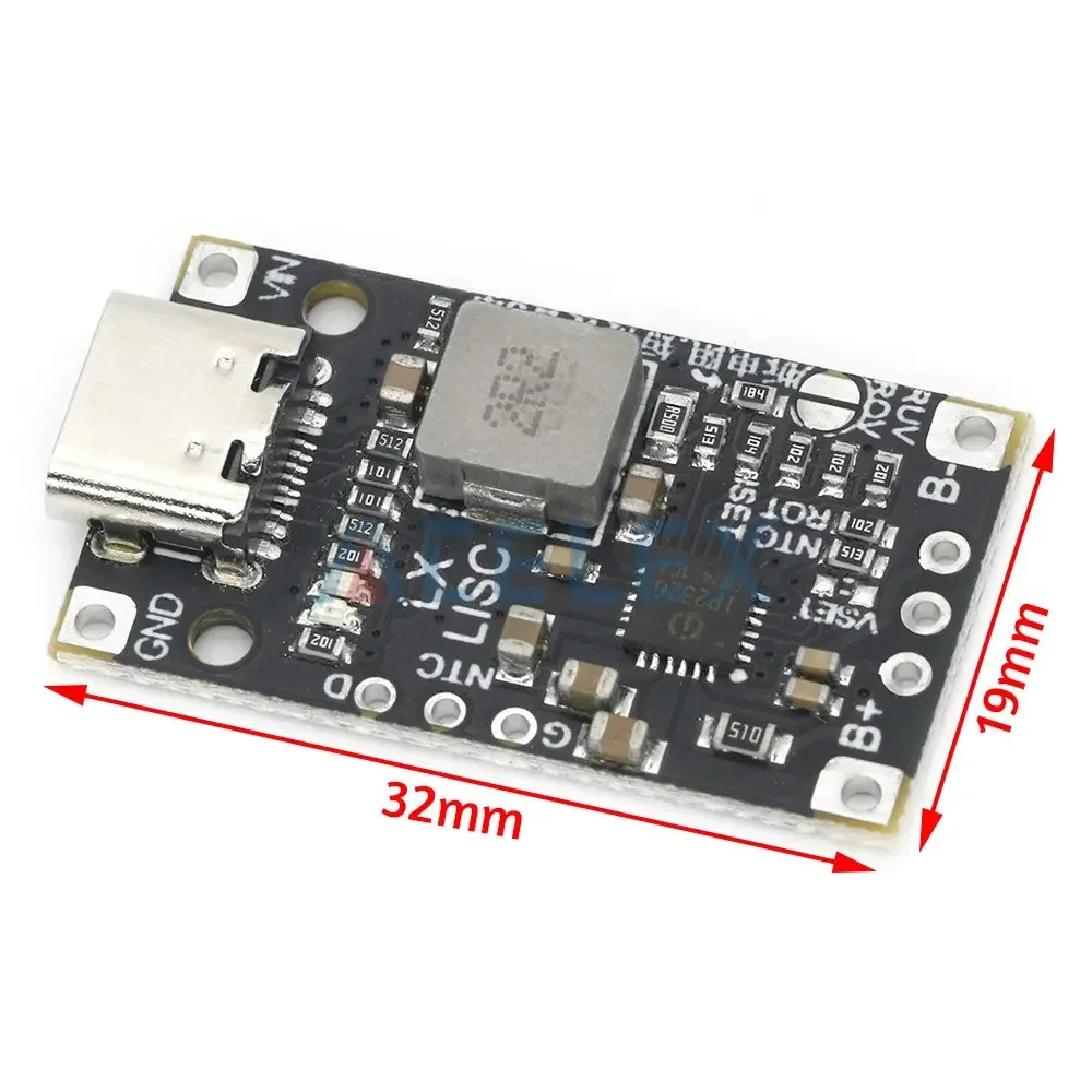 2S 3S Type-C Usb Bms 15W 8.4V 12.6V 1.5a Lithium Batterij Opladen Boost Module Met Gebalanceerde Ondersteuning Snel Opladen Met Indicator
