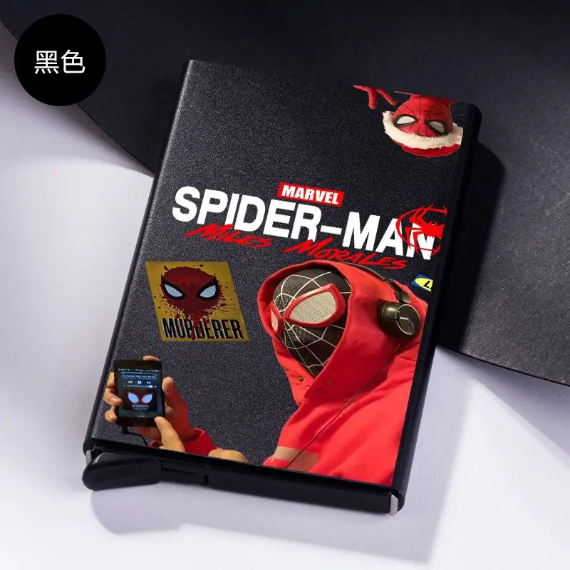 Marvel Spider-Man Automatic Pop-up Card Holder Cute High-looking Fashionable Simple Anti-degaussing Metal Card Holder Gift