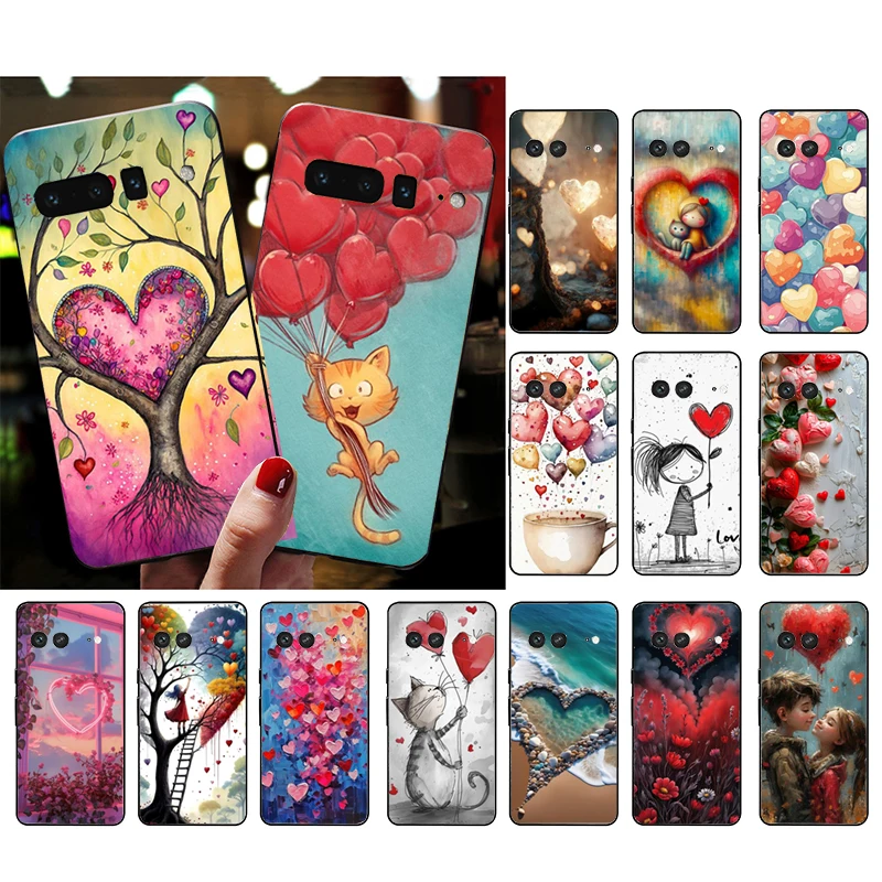 Love Art Painting Phone Case For Google Pixel 8 7 Pro 7a 6A 6 Pro Pixel 8A 4A 3A 4 XL Pixel 5 6 4 3 3A XL