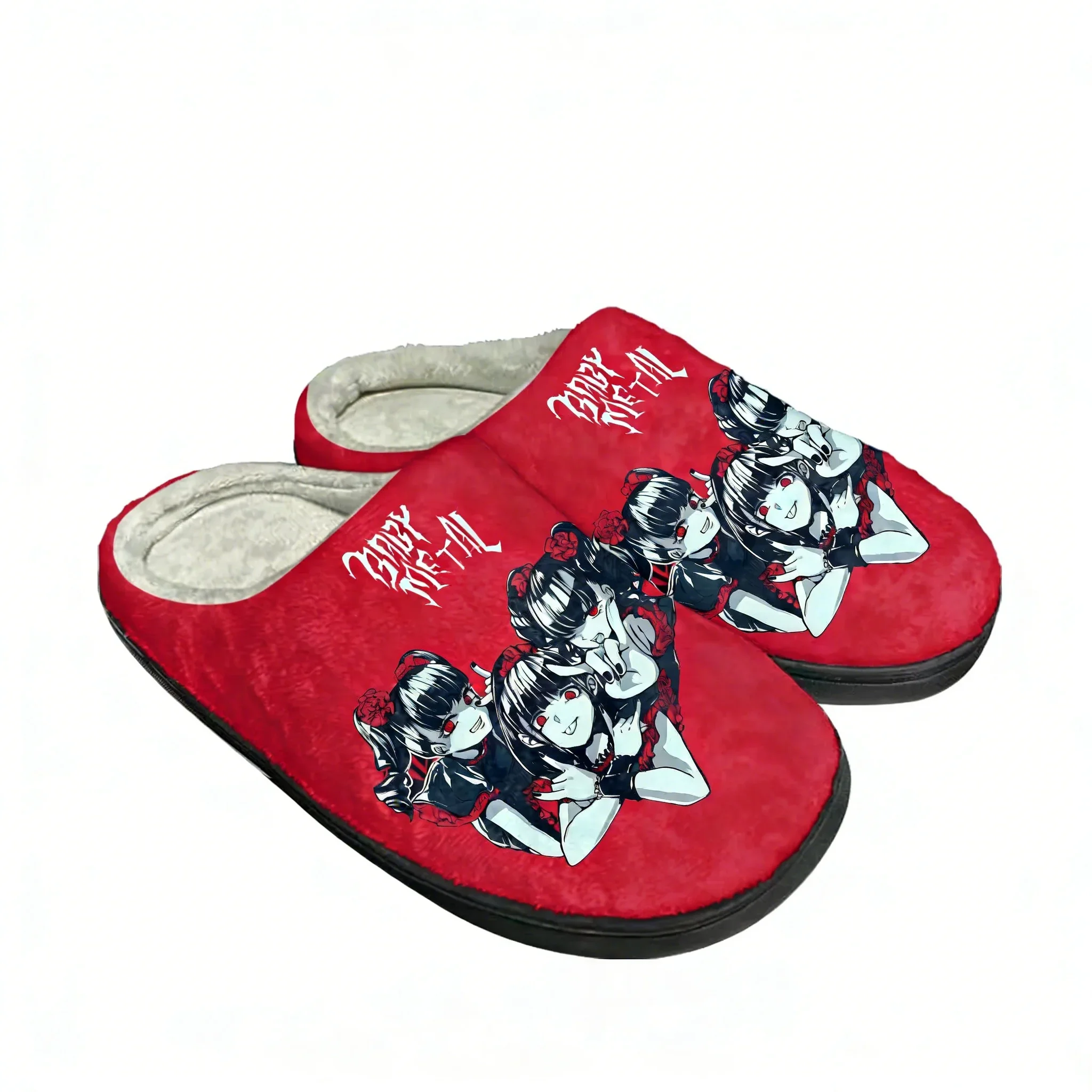 

Babymetal Japan Band Cotton Slippers Mens Womens Hip-hop Rock Elastic Keep Warm Shoes Home Plush Bedroom Footwear Custom Slipper
