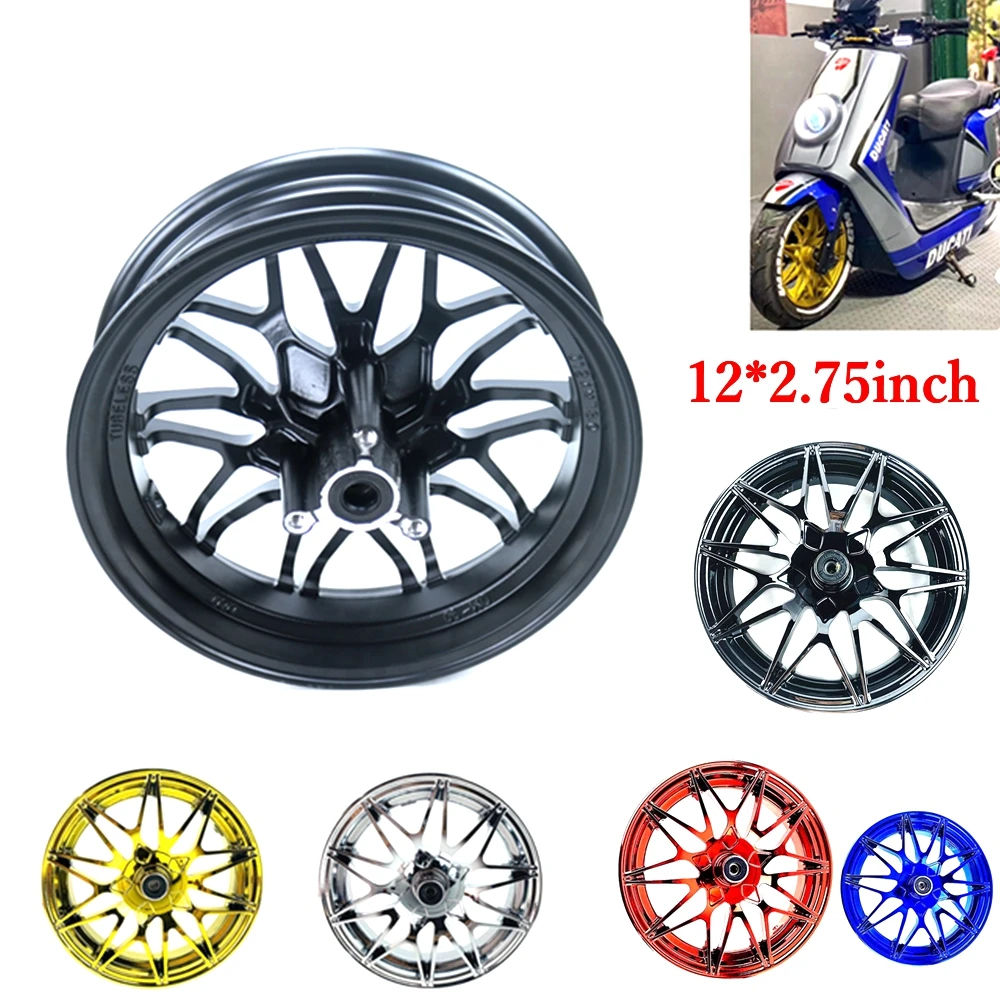 12*2.75 Inch Motorcycle Front  Wheel Rims 70mm Disc Install For Yamaha Scooter CygnusX BWS RSZ JOG Niu N1S NGT NQI M3 M5 Modify