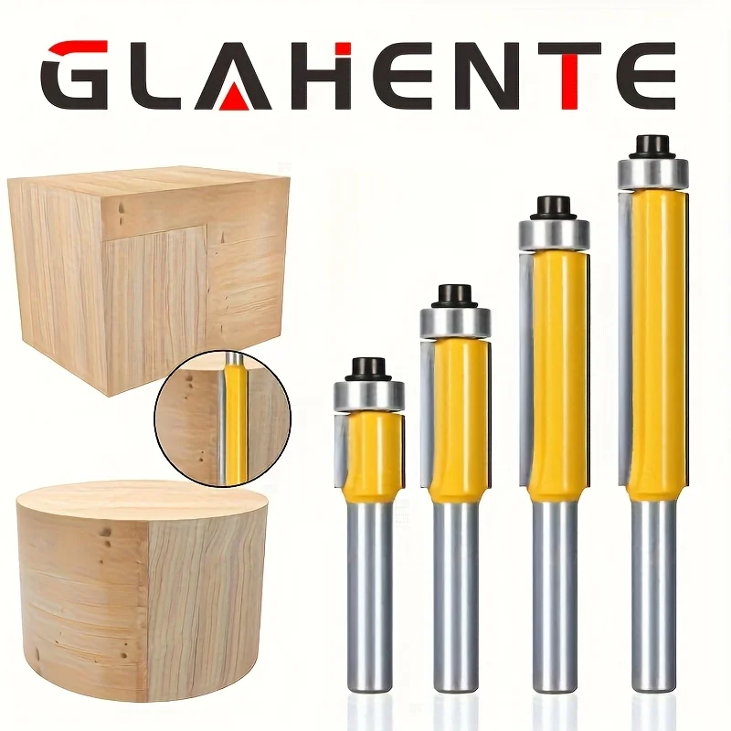 

‌ 4 шт. фрезы с хвостовиком 8 мм — подшипник с двойной заподкой 12,7 мм для деревообработки, обрезки гладких кромок и резки канавок ‌