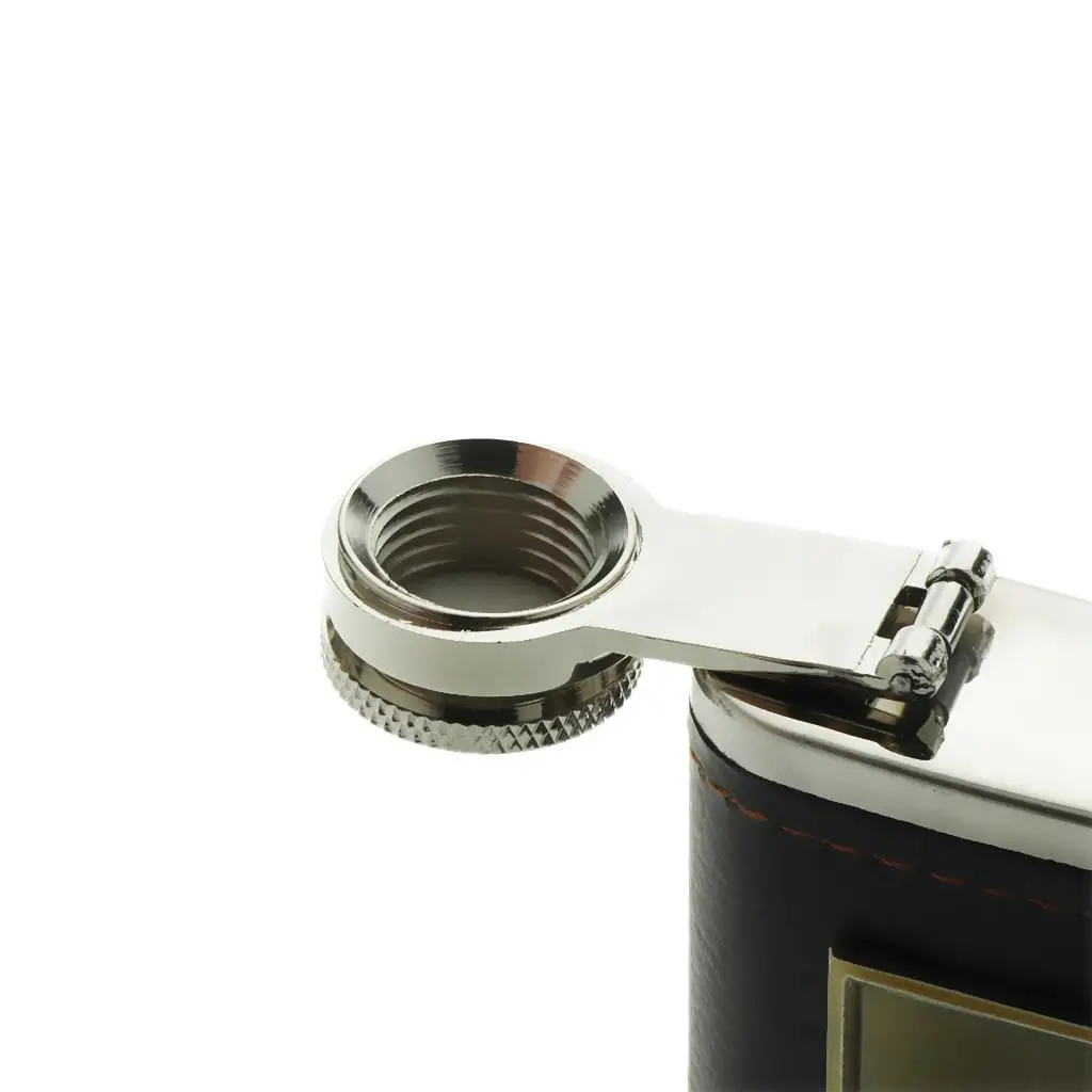 Stainless Steel Hip Flask 8oz Compact Drinkware Leather Covered Pocket Alcohol Bottle for Outdoor Camping Fishing