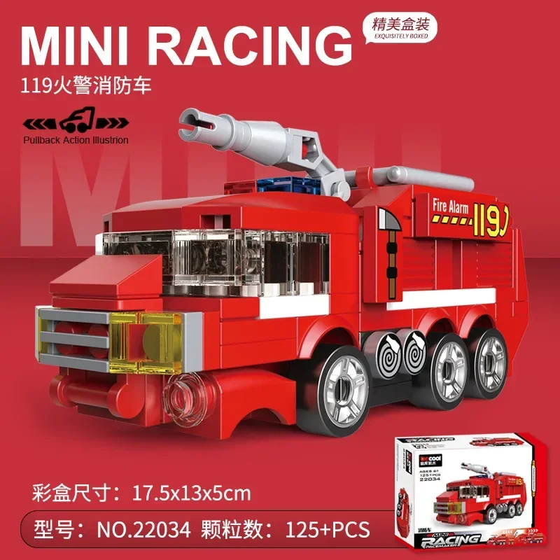 Racing Auto Bus Engineering Fahrzeug Krankenwagen Zurückziehen Modell Bausteine Ziegel Spielzeug Kinder Jungen Kompatibel Mit Lego