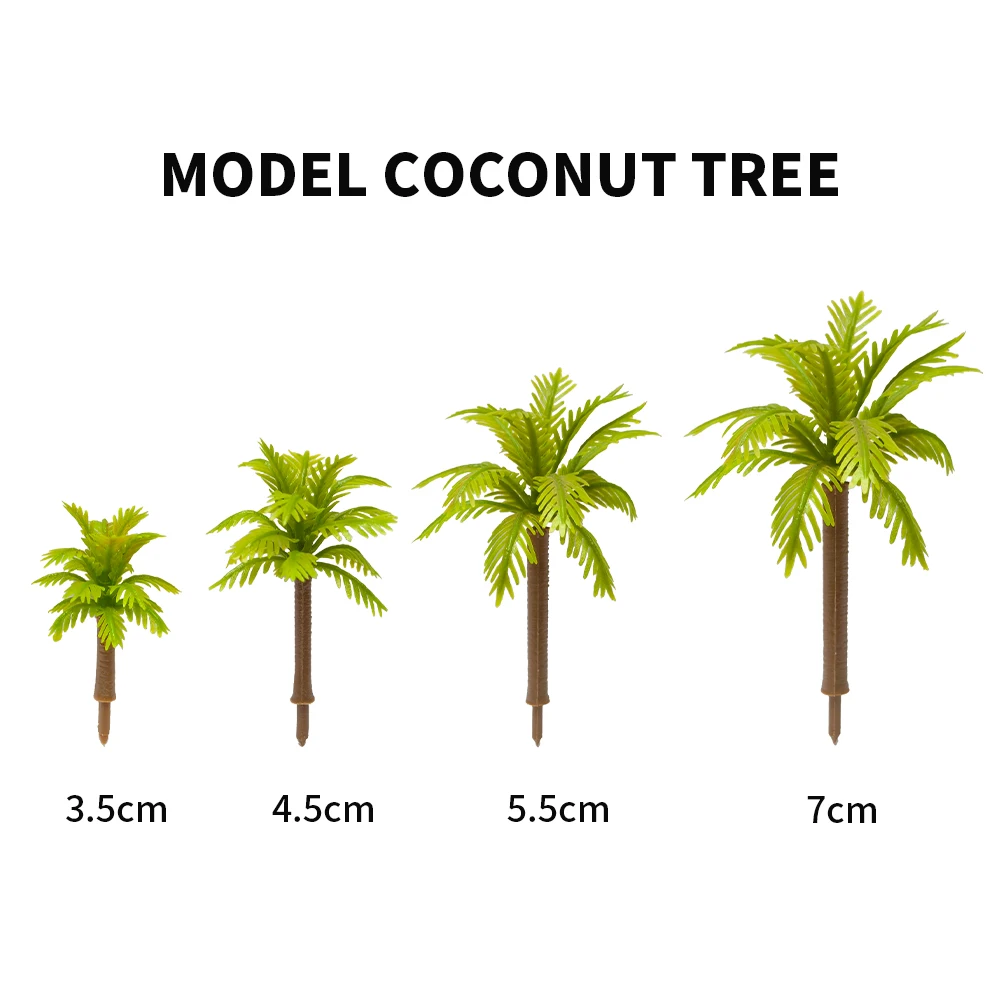 10PCS Miniature Coconut Palm Tree Artificial Trees Multiple Styles For Micro Landscape DIY Fairy Garden Plant Pots Bonsai Craft