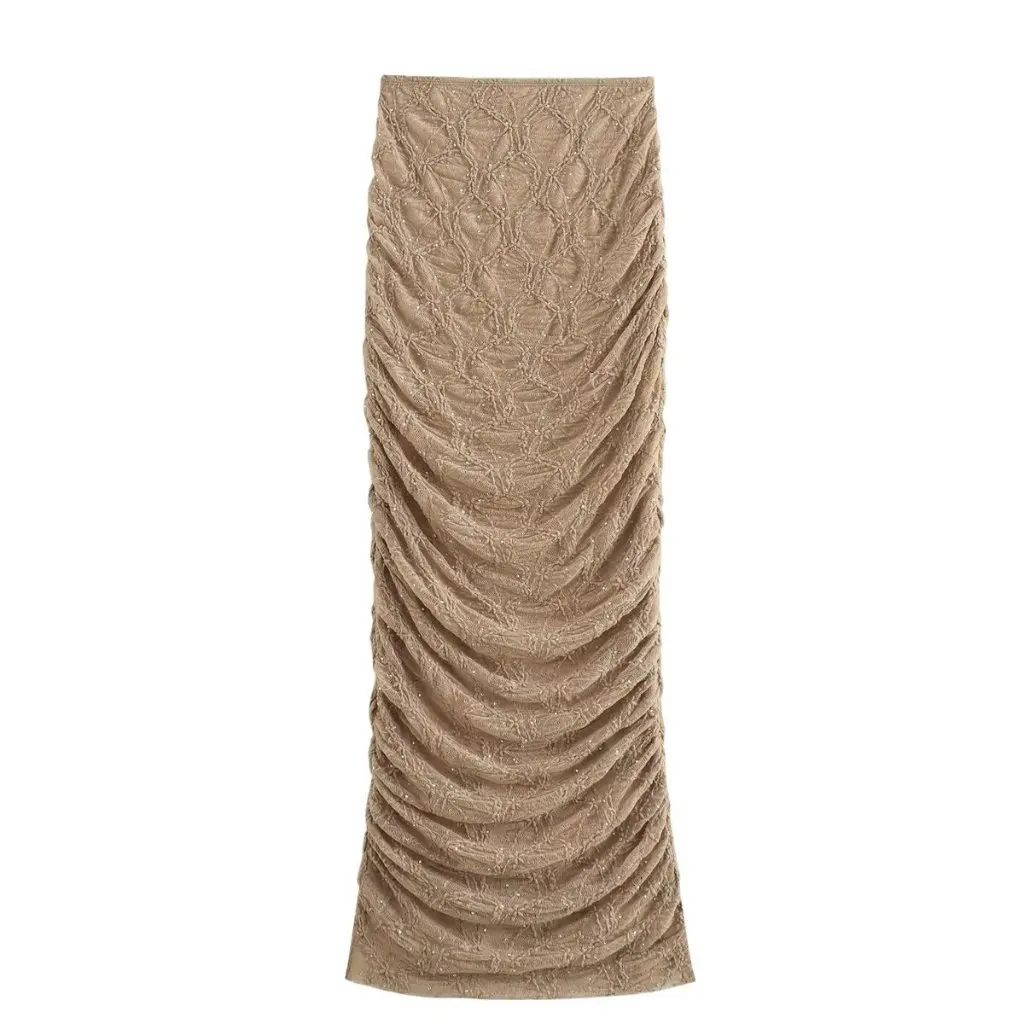 

Women's Sequin Slant Shoulder Vest Top And High Waist Midi Skirt Set Sparkling Spring New Arrival Fashionable Party Wear