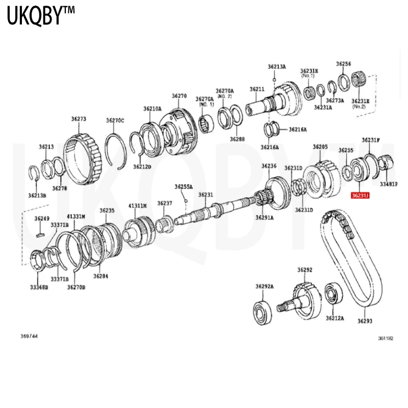 Radial ball bearing (for transfer case rear output shaft) 9036332040