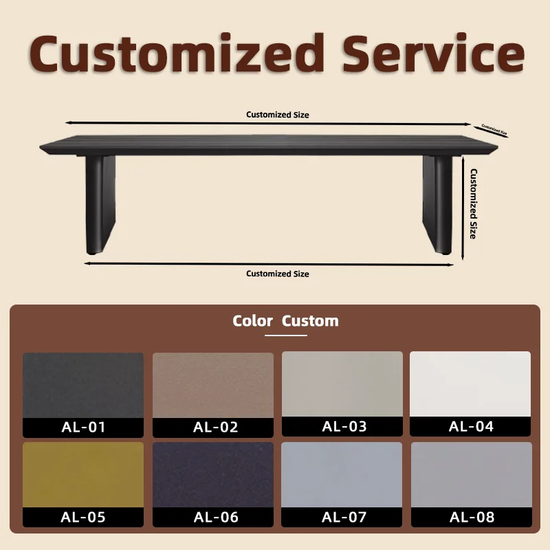 Outdoor All Aluminum Dining Table Large Tabletop Waterproof Sunproof For Hotel Resort Property Garden Patio
