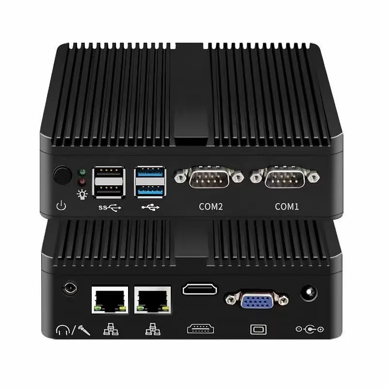 Fanless Mini PC Intel Celeron J4125 Quad Core DDR4 2LAN 2COM HDMI VGA WIFI Minipc Win10 Industrial Computer Desktop Embedded IPC