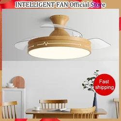 Hidden DC Moter Ceiling Fan Light The bedroom Restaurant Living Room Household Fan Llights Ceiling Fan With Light And Control