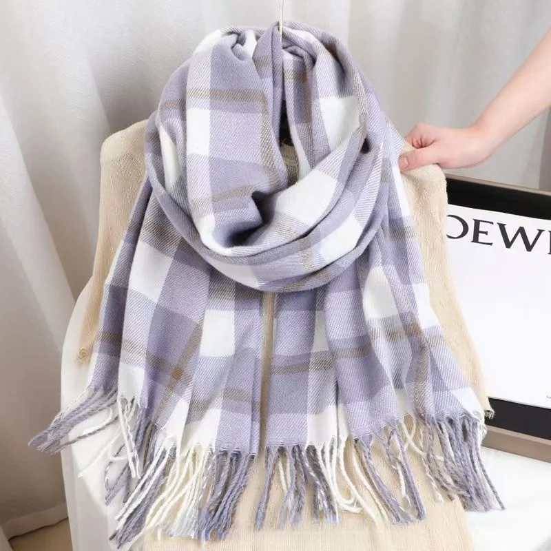 المرأة الألبكة الصوف منقوشة شرابة وشاح الخريف الشتاء جديد رشاقته الدفء لينة تنوعا مستطيلة شال مكتب شال #5