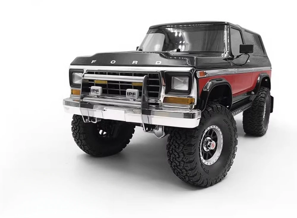 1/10 Ciężarówka gąsienicowa Metalowy kowbojski zderzak i światło pasuje do podwozia Traxxas trx4 1979 bronco Ranger xlt RC Car 1 10 Zabawka sterowana radiowo