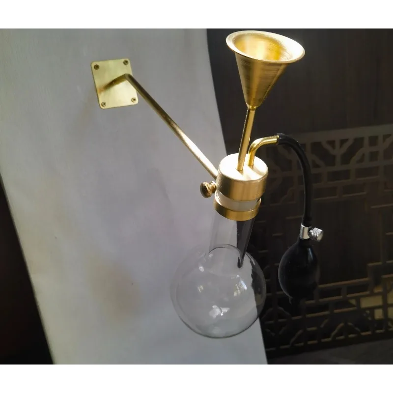 Wall Mount Glass Aroma Nosing Bottle With Brass Bracket For Wine Essential Oil Perfume Coffee Bean Tasting