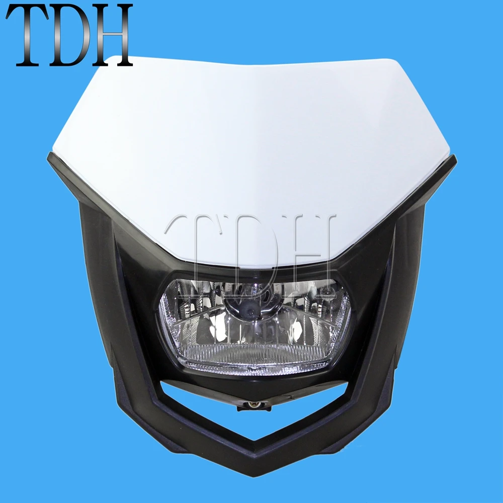Supermoto Enduro H4 Headlamp Mask Dirt Bike Motocross Headlight Fairing Enduro For Yamaha Honda WR 450 250 YZ TTR CRF Universal