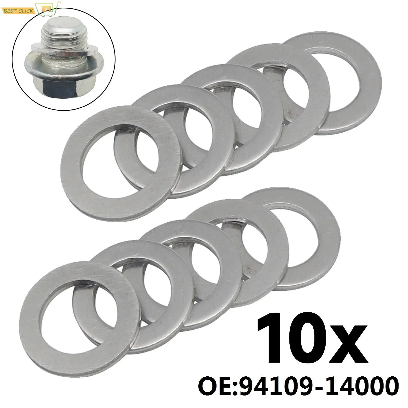 10 PCS For Honda Accord Civic CRV CRZ HRV INSIGHT PRELUDE FIT 14MM Oil Drain Plug Crush Washers Gaskets 9410914000 94109-14000