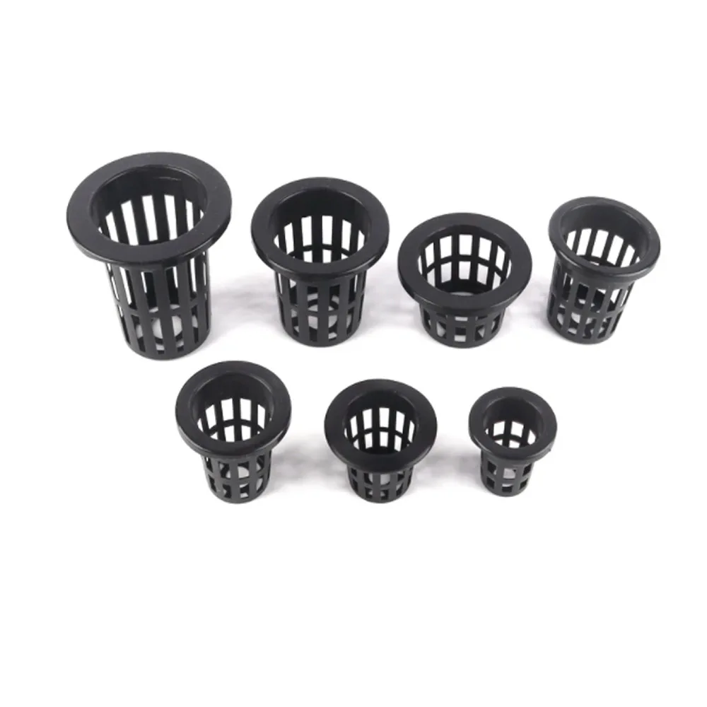 10pcs Hydroponic Baskets Plant Veg Grow Nursery Cup Pot Tray Aeroponic Planter Mini Wide Lip Design Black and White Garden Tools